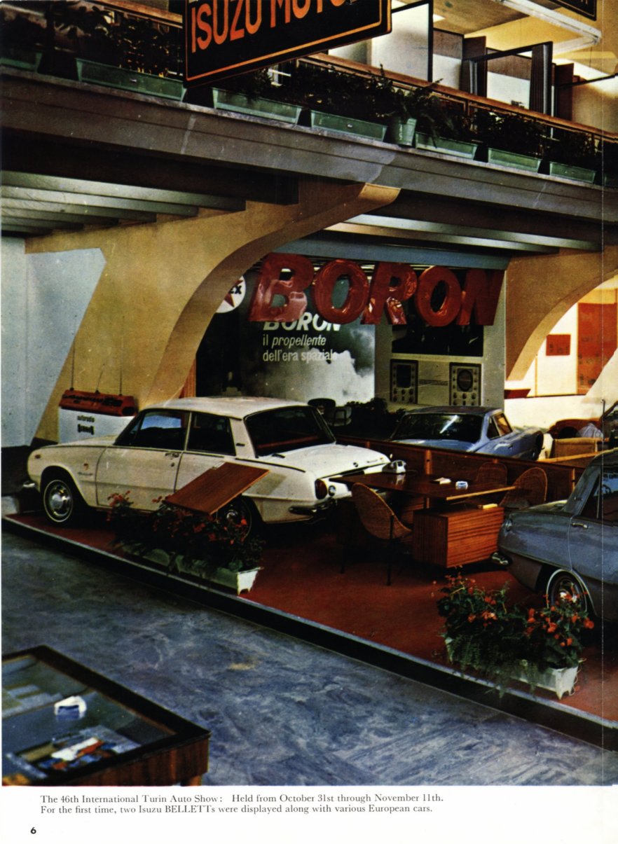 Isuzu Times No 21 corporate magazine - Jan-March 1965 - English language - 10 pages - 06 - 1964 Isuzu Bellett - Turin Motor Show.jpg