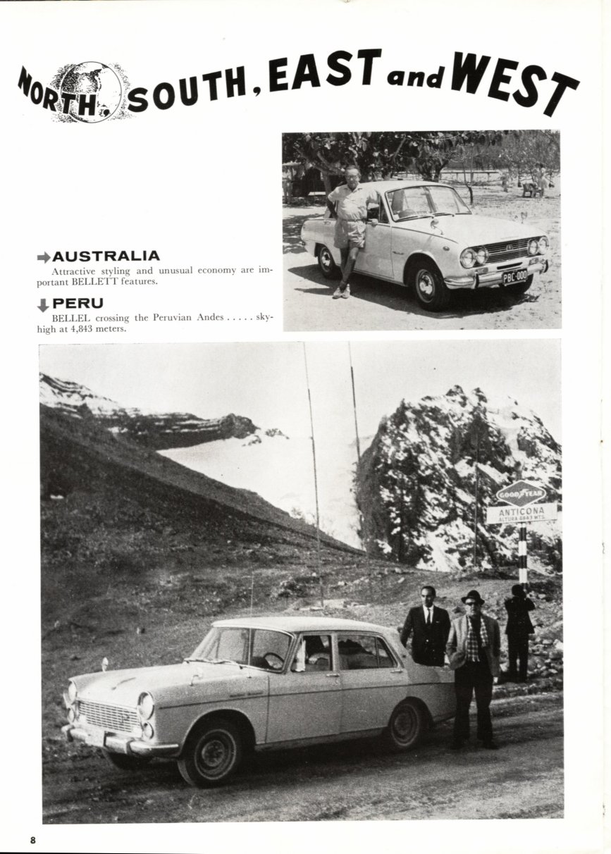 Isuzu Times No 21 corporate magazine - Jan-March 1965 - English language - 10 pages - 08 - Belletts in Australia, Bellel in Peru.jpg